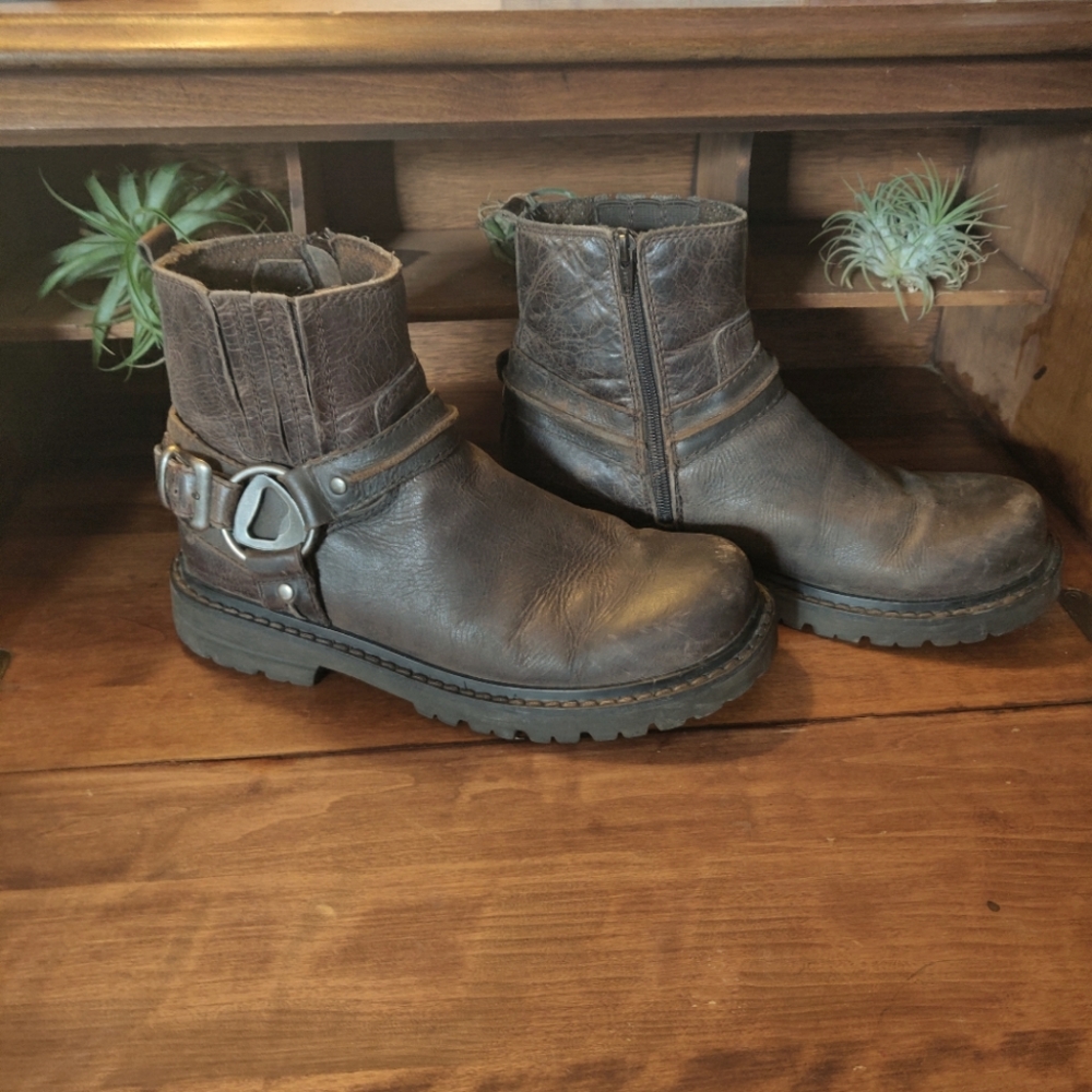 Bed Stu Waxed Leather Moto Boots